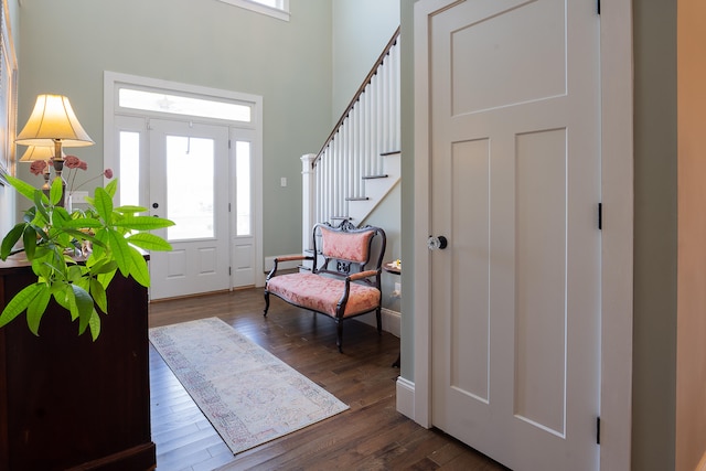 entryway featuring dark hardwood / wood-style floors