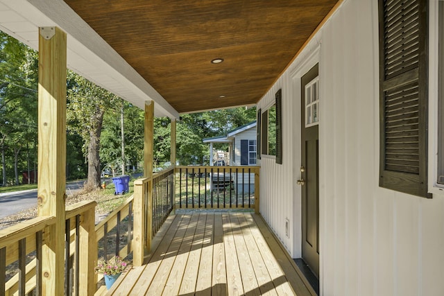 deck with a porch