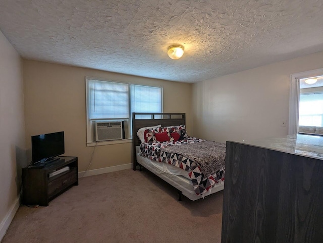 525 4th St NW, Cleveland, TN 37311 - bedroom with a textured ceiling, cooling unit, and light colored carpet