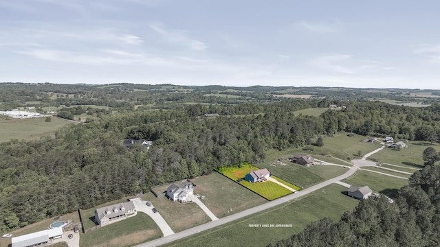 123 Tommy Loop, Sweetwater, TN 37874 - aerial view of property and surrounding area featuring a forest and property parcel outlined