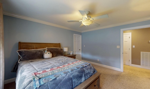 101 NW Amherst Way, Cleveland, TN 37312 - bedroom with ornamental molding, light colored carpet, and ceiling fan
