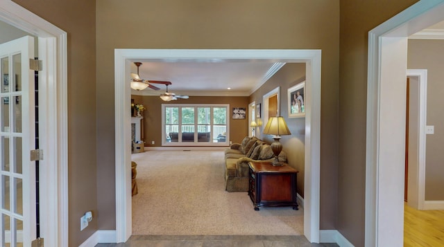 101 NW Amherst Way, Cleveland, TN 37312 - hall with crown molding and carpet