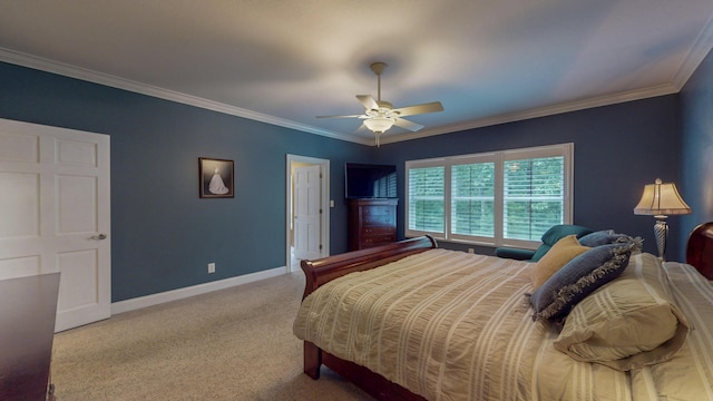 101 NW Amherst Way, Cleveland, TN 37312 - bedroom featuring carpet floors, ornamental molding, and ceiling fan