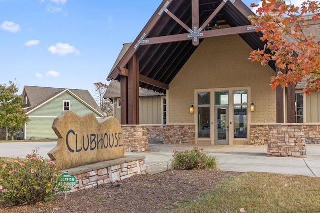 view of community sign