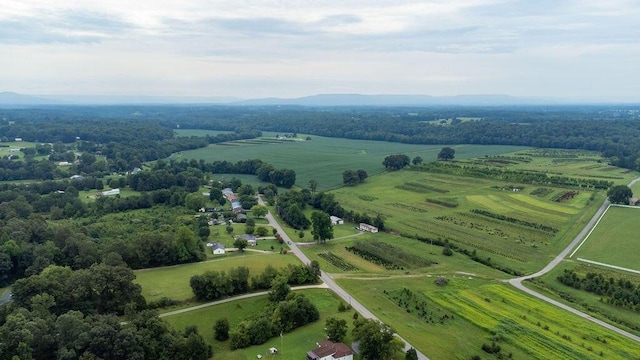 aerial view with a rural view