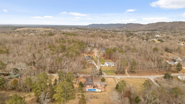 bird's eye view featuring a mountain view