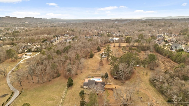 bird's eye view featuring a mountain view