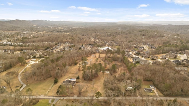 aerial view with a mountain view