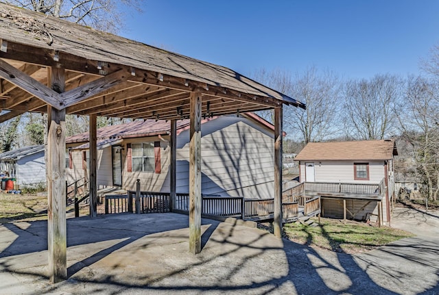 exterior space with a wooden deck