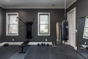 2560 Spring Creek Dr NE Lot 2 & 3, Cleveland, TN 37311 - workout area with crown molding and baseboards