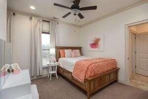 2560 Spring Creek Dr NE Lot 2 & 3, Cleveland, TN 37311 - bedroom featuring carpet floors, crown molding, ceiling fan, and recessed lighting