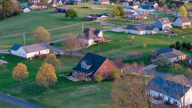 bird's eye view with a residential view and a rural view