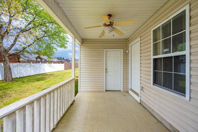 251 Flagstone Dr, Rossville, GA 30741 - view of patio / terrace featuring fence and ceiling fan