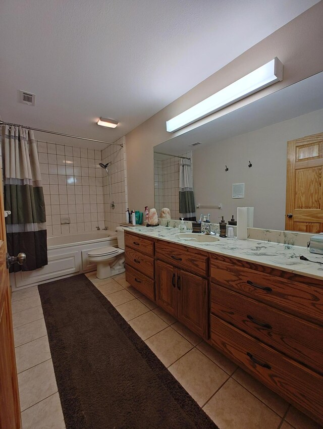 156 Pine View Ln, Copperhill, TN 37317 - bathroom with tile patterned flooring, shower / bathtub combination with curtain, and vanity