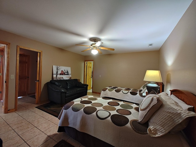 156 Pine View Ln, Copperhill, TN 37317 - bedroom with light tile patterned floors and ceiling fan