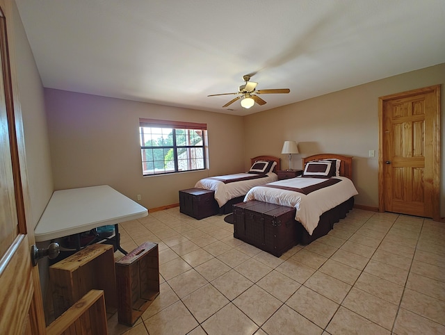 156 Pine View Ln, Copperhill, TN 37317 - bedroom featuring light tile patterned floors and ceiling fan