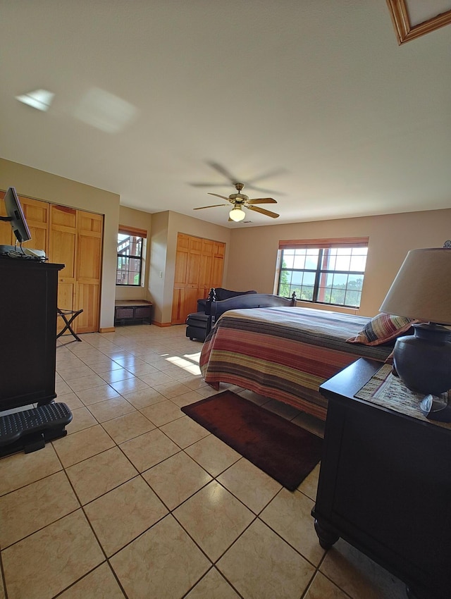 156 Pine View Ln, Copperhill, TN 37317 - bedroom featuring light tile patterned floors and a ceiling fan