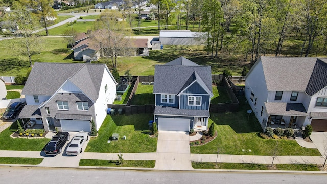 bird's eye view with a residential view