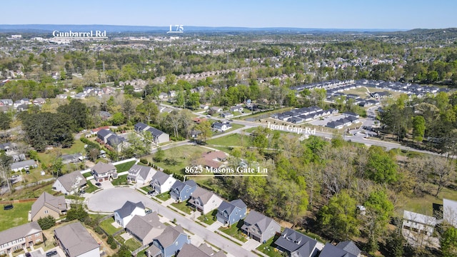 bird's eye view with a residential view