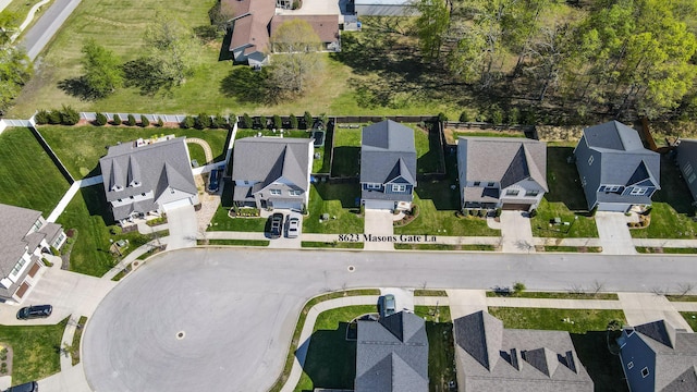 bird's eye view with a residential view