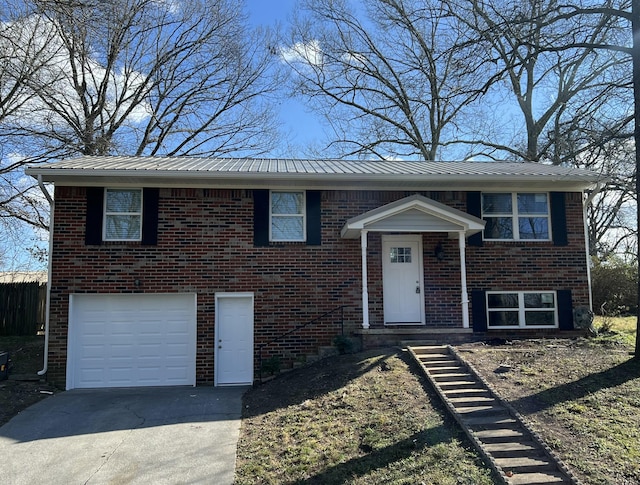 bi-level home with a garage