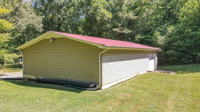 view of property exterior featuring a lawn