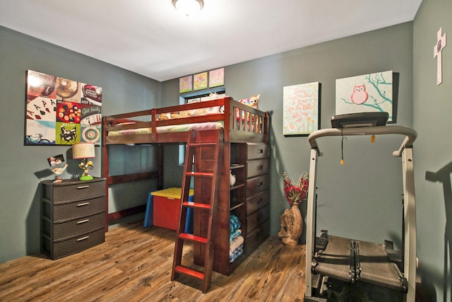 bedroom featuring wood-type flooring