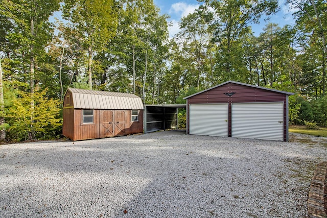 garage with a carport