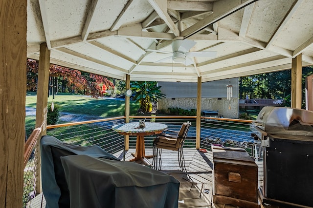 exterior space with a gazebo and a grill