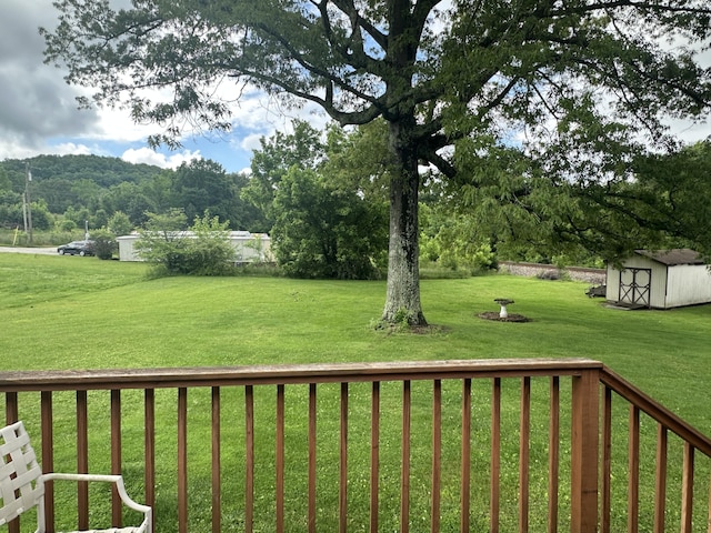 119 Cane Creek Rd, Rocky Top, TN 37769 - view of grassy yard with a shed and an outdoor structure