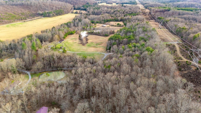 bird's eye view with a view of trees