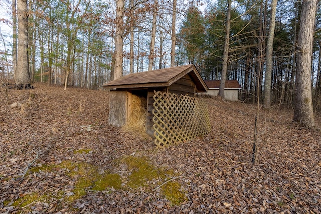 view of shed