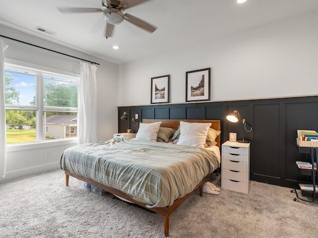 1323 Chippewa Ave SE, Cleveland, TN 37311 - bedroom featuring light colored carpet, a ceiling fan, and recessed lighting