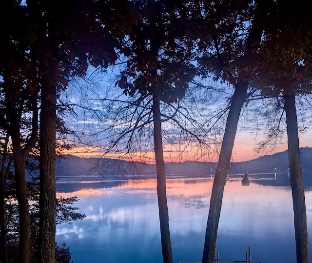 property view of water featuring a mountain view