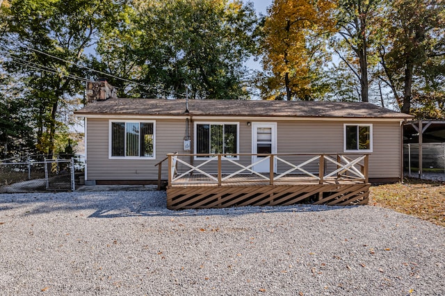 view of front of property featuring a deck