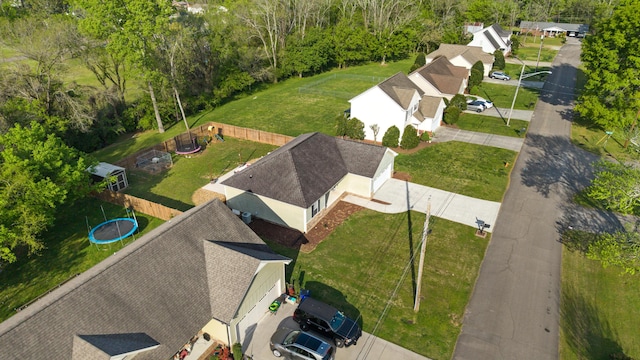 aerial view with a residential view
