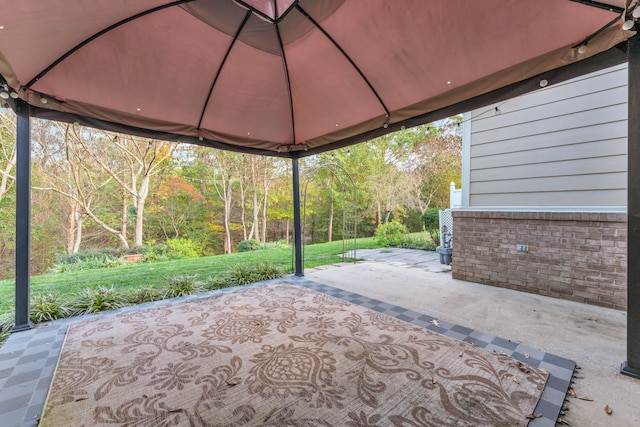 view of patio / terrace with a gazebo