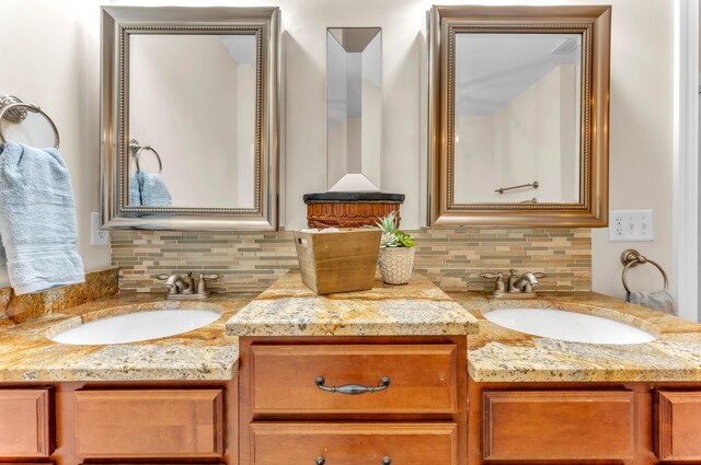 5414 Mandarin Cir, Hixson, TN 37343 - bathroom with vanity and backsplash