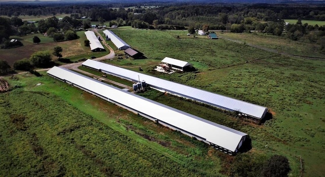 bird's eye view with a rural view