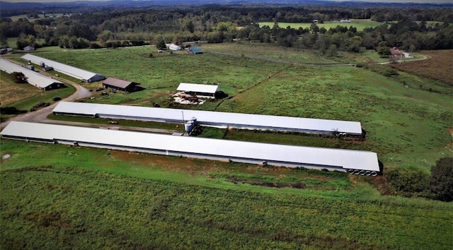 drone / aerial view with a rural view