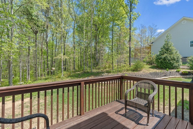 deck with a lawn