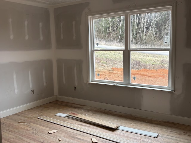 unfurnished room featuring light hardwood / wood-style floors