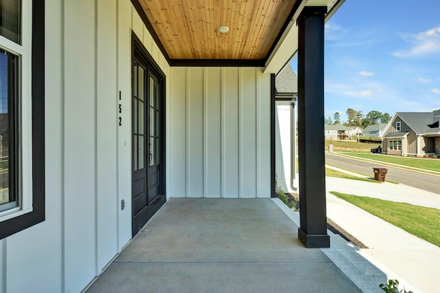 view of patio with a porch