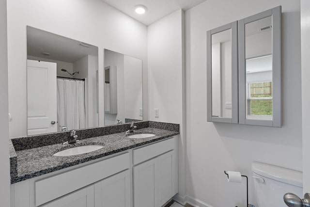 141 Crescent Cir, Niota, TN 37826 - bathroom featuring double vanity, toilet, and baseboards