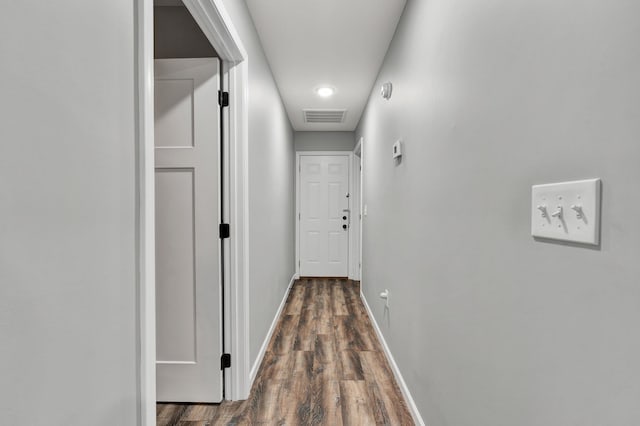 hall featuring dark hardwood / wood-style flooring