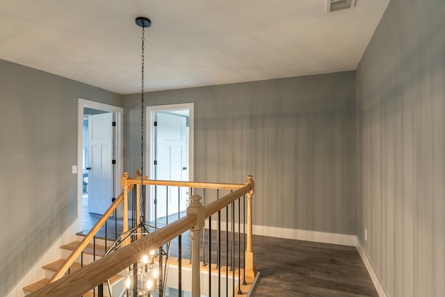 hall featuring dark wood-type flooring