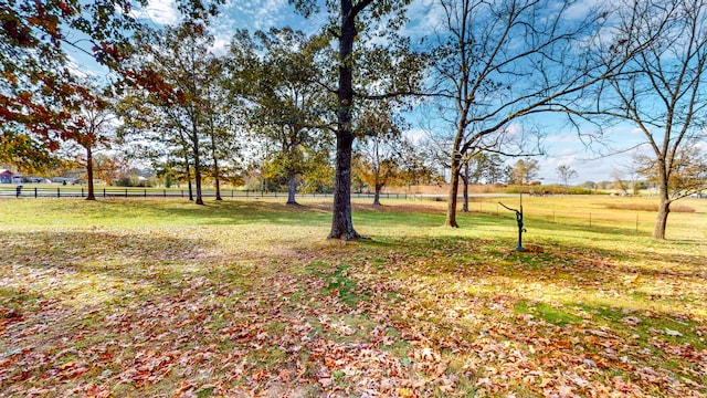 view of yard with a rural view