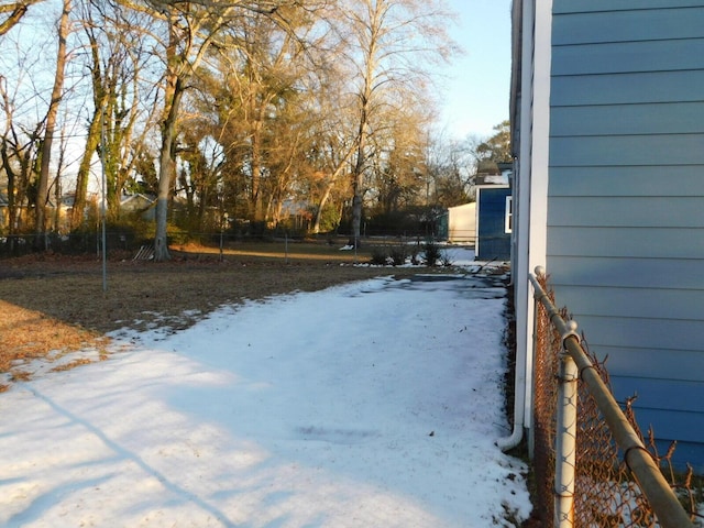 view of snowy yard