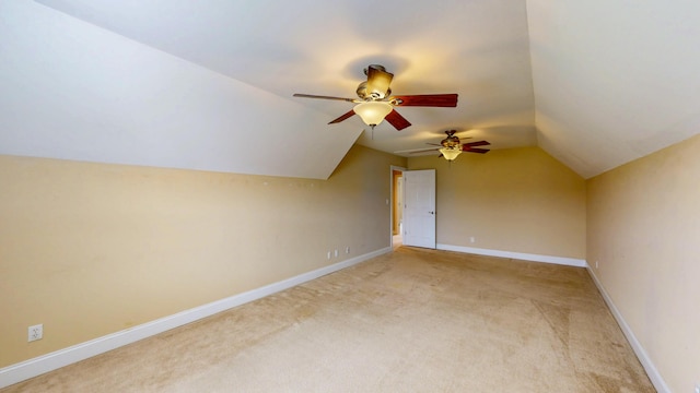 117 Windswept Dr NE, Cleveland, TN 37312 - additional living space featuring ceiling fan, vaulted ceiling, and light colored carpet