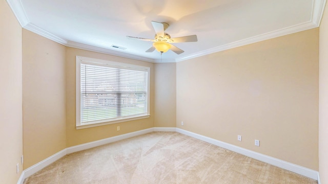 117 Windswept Dr NE, Cleveland, TN 37312 - spare room featuring crown molding, light colored carpet, and ceiling fan